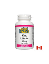 Zinc Citrate / Цинк (цитрат) 50 мг х 180 табл <tc>Natural Factors</tc>