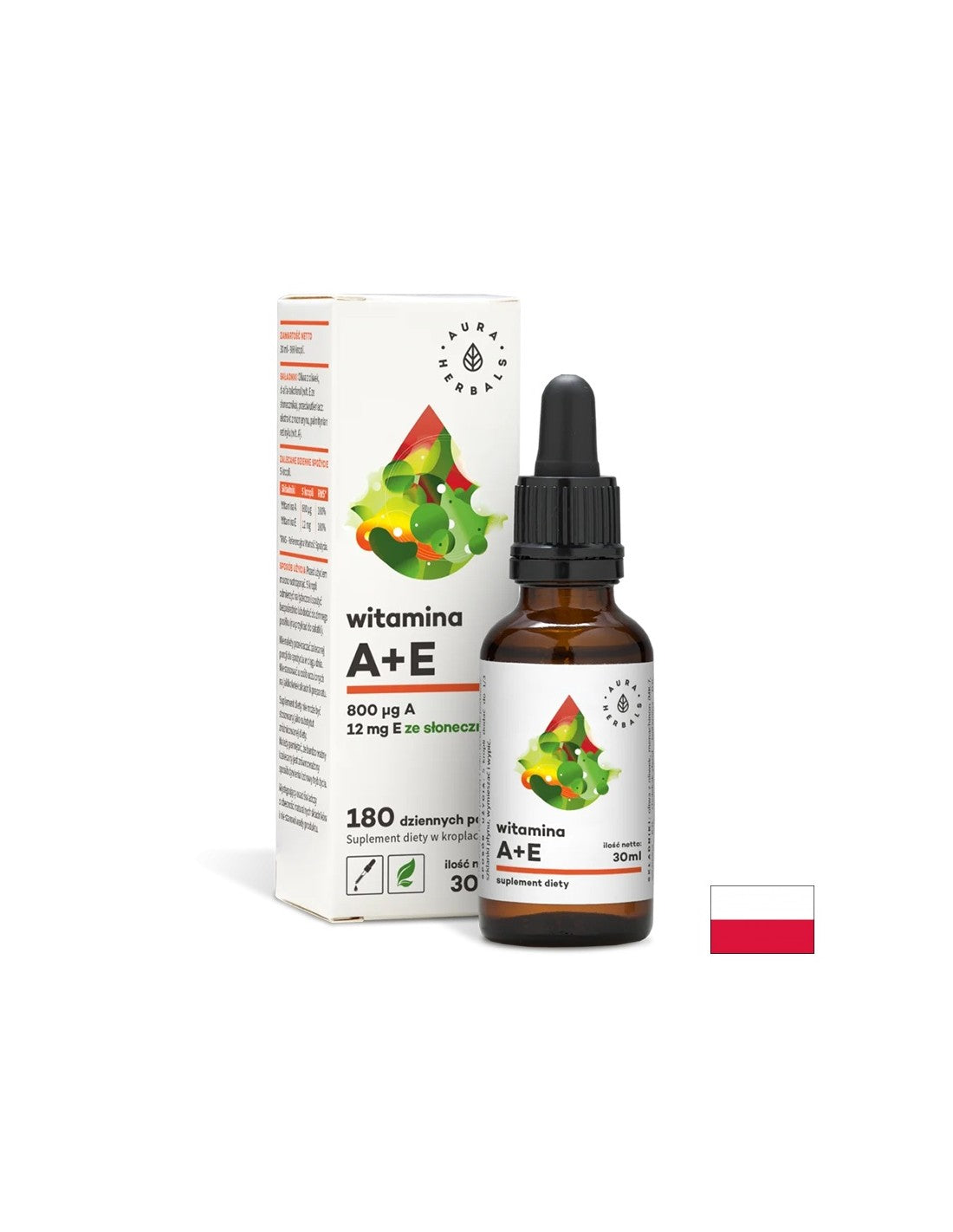 Зрение и имунитет - Витамин А (800 μg) + E (12 mg), 30 ml капки <tc>Aura Herbals</tc>