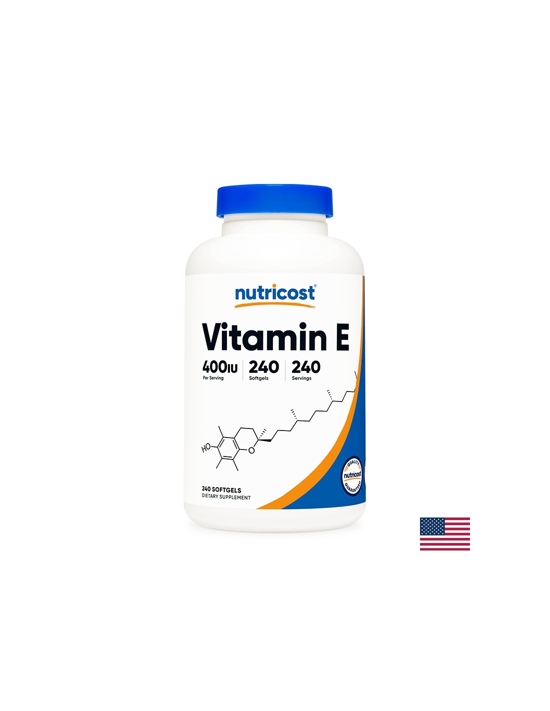 Зрение, коса и кожа - Витамин Е, 400 IU х 240 софтгел капсули <tc>Nutricost</tc>